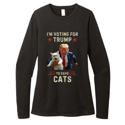 Vote Trump 2024 To Save Cats From Being Eaten Womens CVC Long Sleeve Shirt