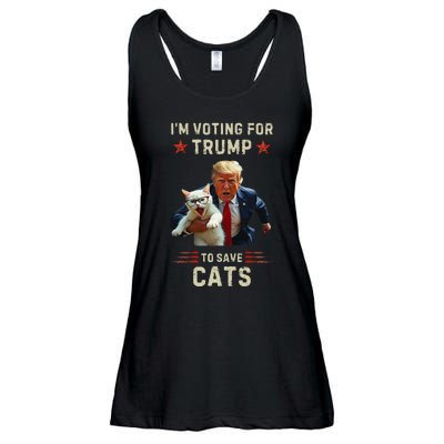 Vote Trump 2024 To Save Cats From Being Eaten Ladies Essential Flowy Tank