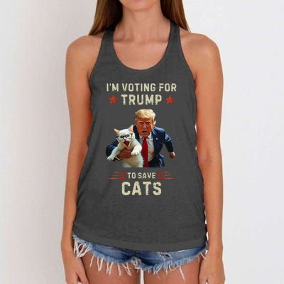 Vote Trump 2024 To Save Cats From Being Eaten Women's Knotted Racerback Tank