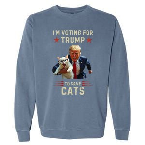 Vote Trump 2024 To Save Cats From Being Eaten Garment-Dyed Sweatshirt