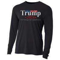 Vintage Trump 2024 Im Voting Convicted Felon Cooling Performance Long Sleeve Crew