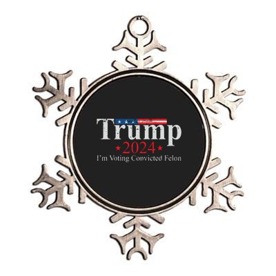 Vintage Trump 2024 Im Voting Convicted Felon Metallic Star Ornament