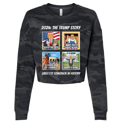 Victory Trump 2024 Greatest Comeback Keepsake Winner Team Cropped Pullover Crew