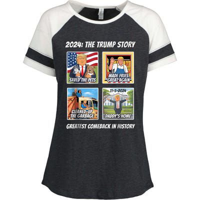 Victory Trump 2024 Greatest Comeback Keepsake Winner Team Enza Ladies Jersey Colorblock Tee