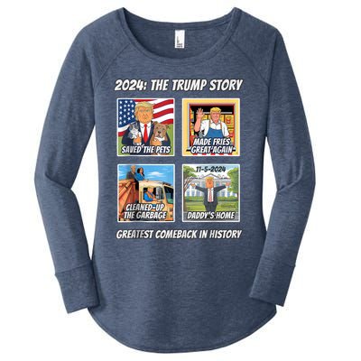 Victory Trump 2024 Greatest Comeback Keepsake Winner Team Women's Perfect Tri Tunic Long Sleeve Shirt