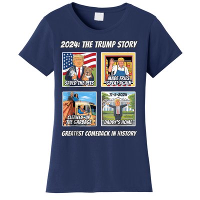 Victory Trump 2024 Greatest Comeback Keepsake Winner Team Women's T-Shirt