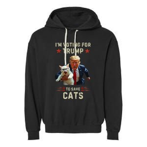 Vote Trump 2024 To Save Cats From Being Eaten Garment-Dyed Fleece Hoodie