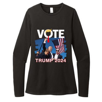 Vote Trump 2024 Fist Pump Never Surrender Fighter Womens CVC Long Sleeve Shirt