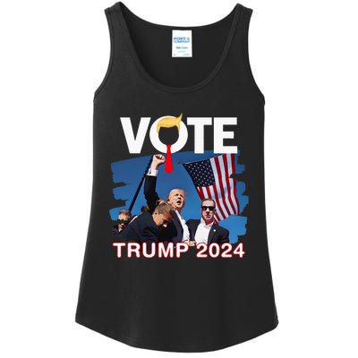 Vote Trump 2024 Fist Pump Never Surrender Fighter Ladies Essential Tank