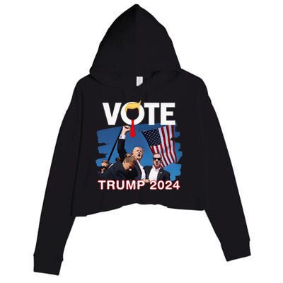 Vote Trump 2024 Fist Pump Never Surrender Fighter Crop Fleece Hoodie