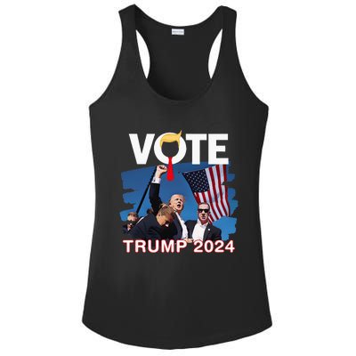 Vote Trump 2024 Fist Pump Never Surrender Fighter Ladies PosiCharge Competitor Racerback Tank