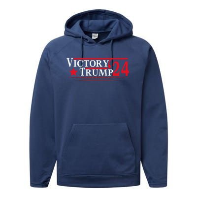 Victory Trump 2024 Trump President 2024 Performance Fleece Hoodie