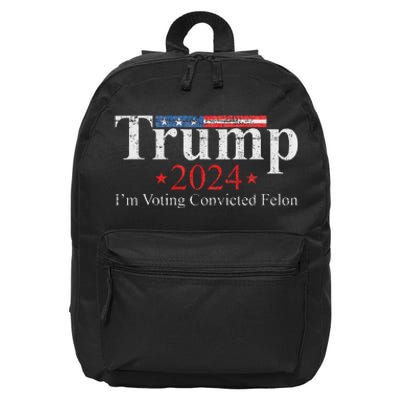 Vintage Trump 2024 IM Voting Convicted Felon 16 in Basic Backpack