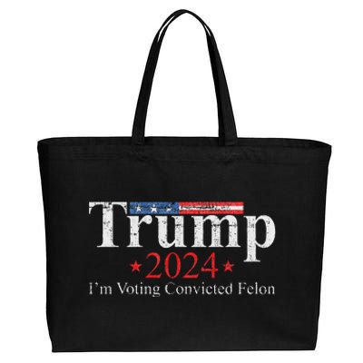 Vintage Trump 2024 IM Voting Convicted Felon Cotton Canvas Jumbo Tote