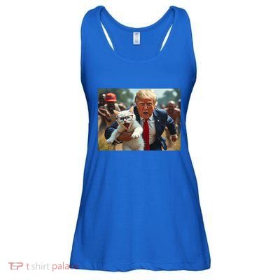 Vote Trump 2024 To Save Catturd Cats From Being Eaten Ladies Essential Flowy Tank