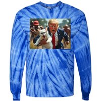 Vote Trump 2024 To Save Catturd Cats From Being Eaten Tie-Dye Long Sleeve Shirt