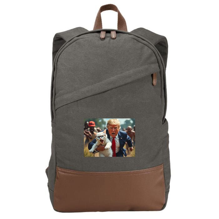 Vote Trump 2024 To Save Catturd Cats From Being Eaten Cotton Canvas Backpack