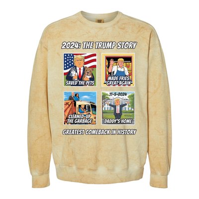 Victory Trump 2024 Greatest Comeback Inauguration Keepsake Colorblast Crewneck Sweatshirt