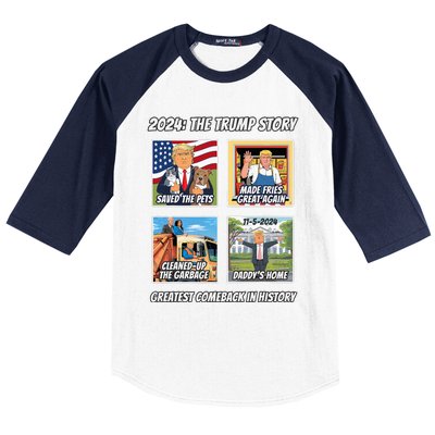 Victory Trump 2024 Greatest Comeback Inauguration Keepsake Baseball Sleeve Shirt