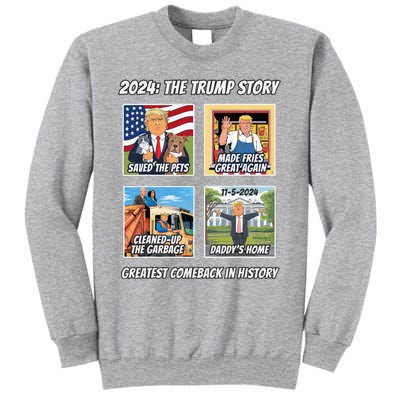 Victory Trump 2024 Greatest Comeback Inauguration Keepsake Tall Sweatshirt