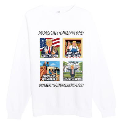 Victory Trump 2024 Greatest Comeback Inauguration Keepsake Premium Crewneck Sweatshirt