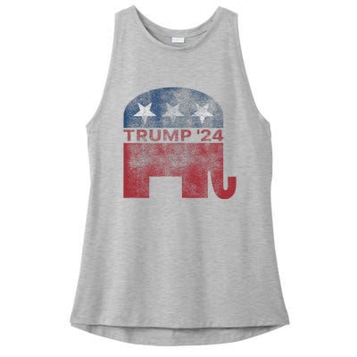 Vintage Trump 2024 Pro Trump Republican Design Ladies PosiCharge Tri-Blend Wicking Tank