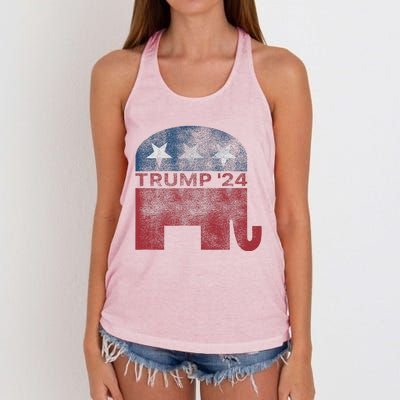 Vintage Trump 2024 Pro Trump Republican Design Women's Knotted Racerback Tank