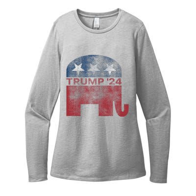 Vintage Trump 2024 Pro Trump Republican Design Womens CVC Long Sleeve Shirt