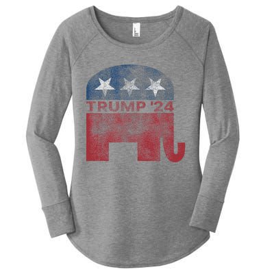 Vintage Trump 2024 Pro Trump Republican Design Women's Perfect Tri Tunic Long Sleeve Shirt