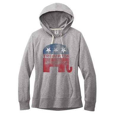 Vintage Trump 2024 Pro Trump Republican Design Women's Fleece Hoodie