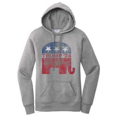 Vintage Trump 2024 Pro Trump Republican Design Women's Pullover Hoodie