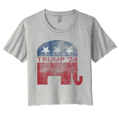 Vintage Trump 2024 Pro Trump Republican Design Women's Crop Top Tee