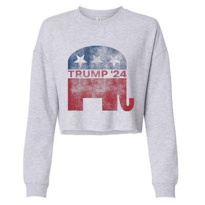 Vintage Trump 2024 Pro Trump Republican Design Cropped Pullover Crew