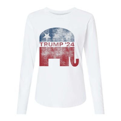 Vintage Trump 2024 Pro Trump Republican Design Womens Cotton Relaxed Long Sleeve T-Shirt