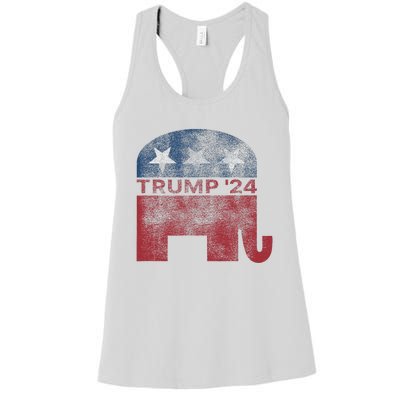 Vintage Trump 2024 Pro Trump Republican Design Women's Racerback Tank