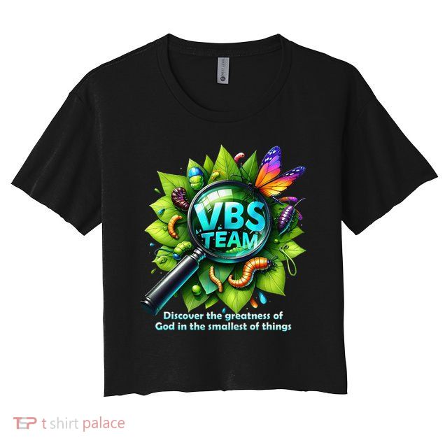 VBS Team 2025 Magnified Smallest Insects Adventure VBS Women's Crop Top Tee