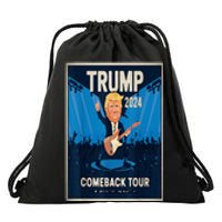 Victory Trump 2024 Won Comeback Rockstar Inauguration Drawstring Bag