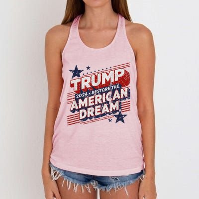 Vintage Trump 2024 Restore American Dream Women's Knotted Racerback Tank