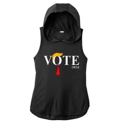 Vote Trump 2024 Hair Tie Ladies PosiCharge Tri-Blend Wicking Draft Hoodie Tank