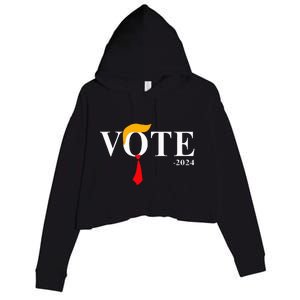 Vote Trump 2024 Hair Tie Crop Fleece Hoodie