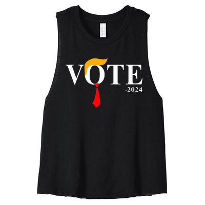 Vote Trump 2024 Hair Tie Women's Racerback Cropped Tank