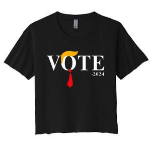 Vote Trump 2024 Hair Tie Women's Crop Top Tee