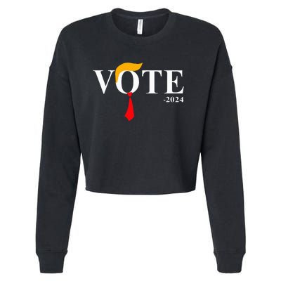 Vote Trump 2024 Hair Tie Cropped Pullover Crew