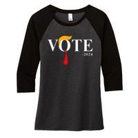 Vote Trump 2024 Hair Tie Women's Tri-Blend 3/4-Sleeve Raglan Shirt