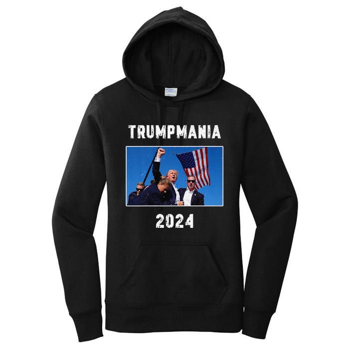 Vintage Trumpmania 2024 Women's Pullover Hoodie