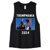 Vintage Trumpmania 2024 Women's Racerback Cropped Tank