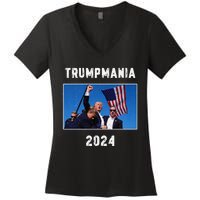 Vintage Trumpmania 2024 Women's V-Neck T-Shirt