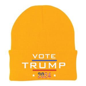 Vote Trump 2024 Flag America Knit Cap Winter Beanie