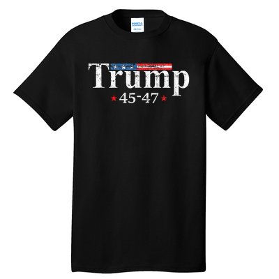 Vintage Trump 2024 Retro Us Flag 4547 Trump Tall T-Shirt