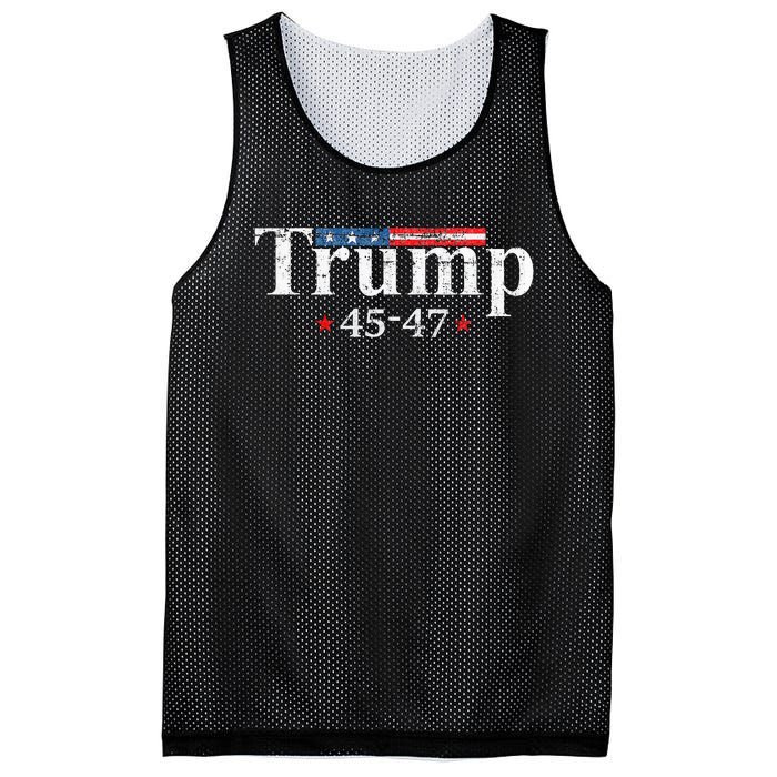 Vintage Trump 2024 Retro Us Flag 4547 Trump Mesh Reversible Basketball Jersey Tank